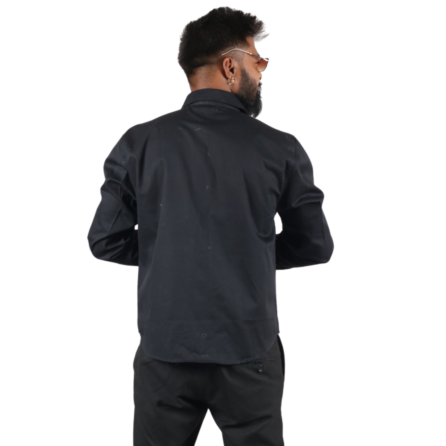 Jet Black Cotton Essential Men Shirt