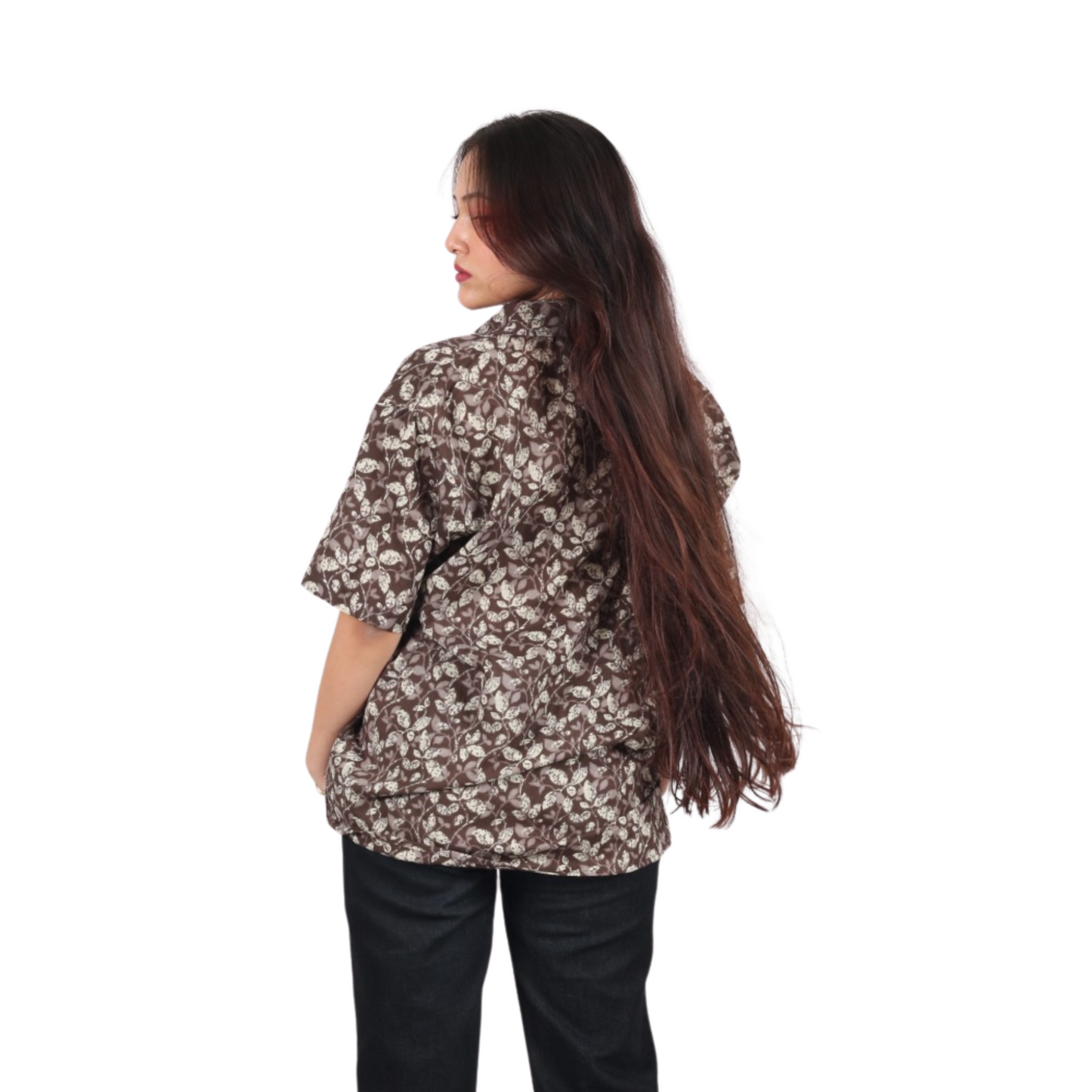 Black & White Plant Print Shirt