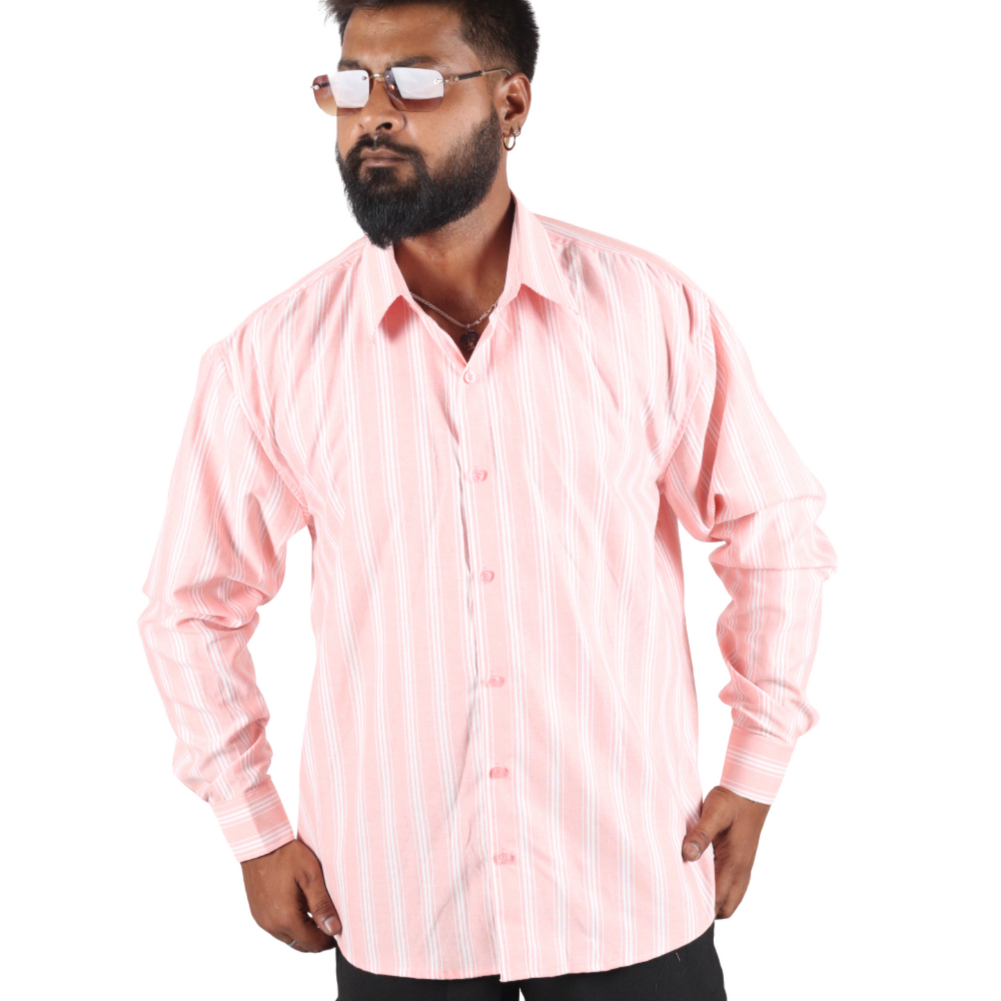 Blush Men’s Shirt with Stripes