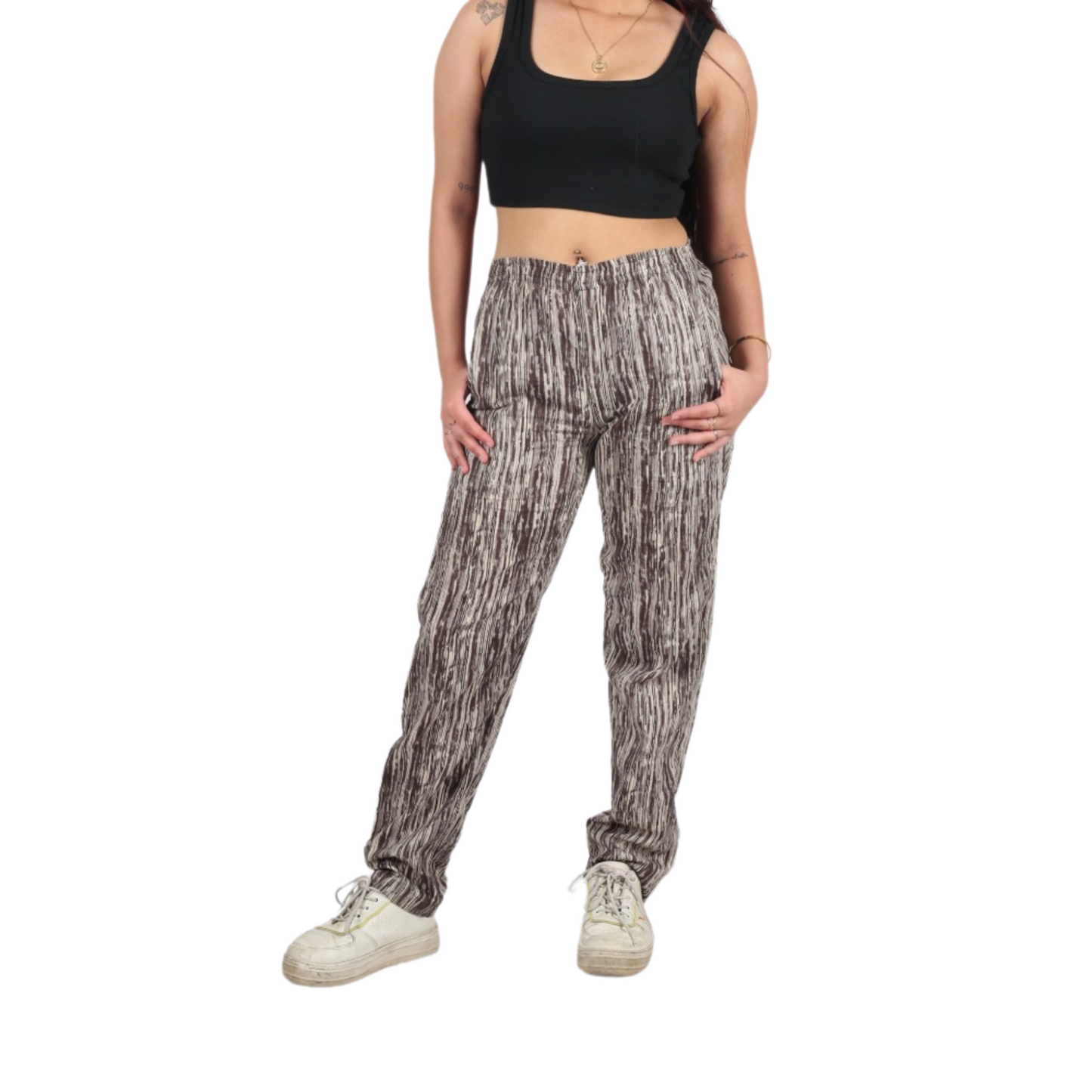 Black & Cream Shade Print Pants