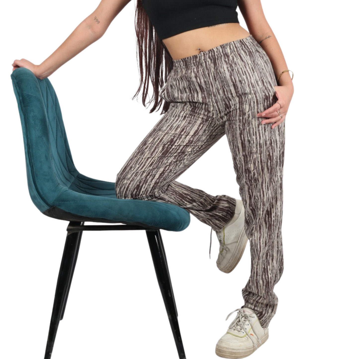 Black & Cream Shade Print Pants