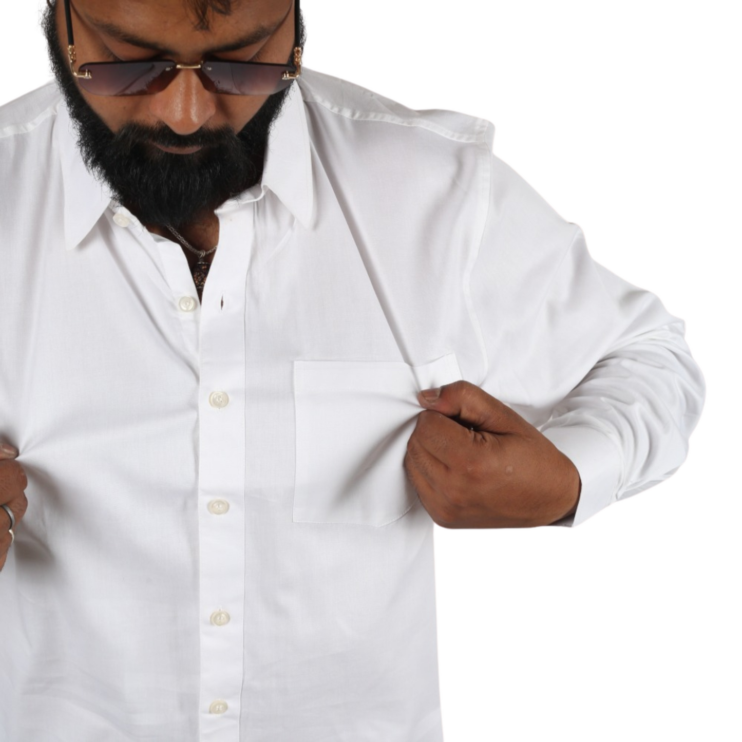 Pure White Cotton Classic Men Shirt