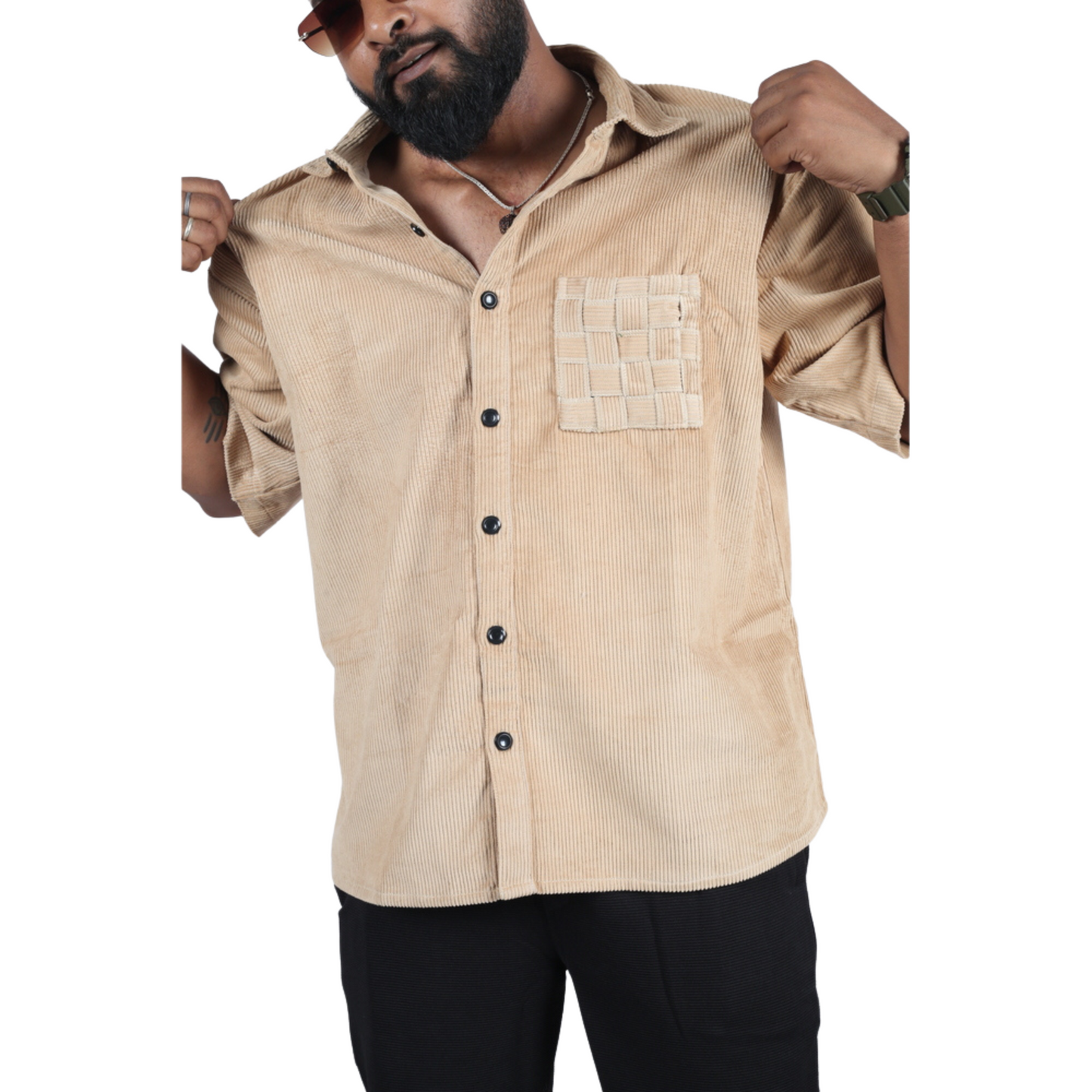 Hypebeast Beige Men Shirt
