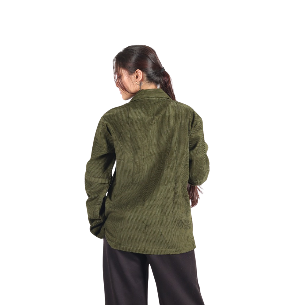 Pivot Bell Sleeved Olive Green Women's Shirt