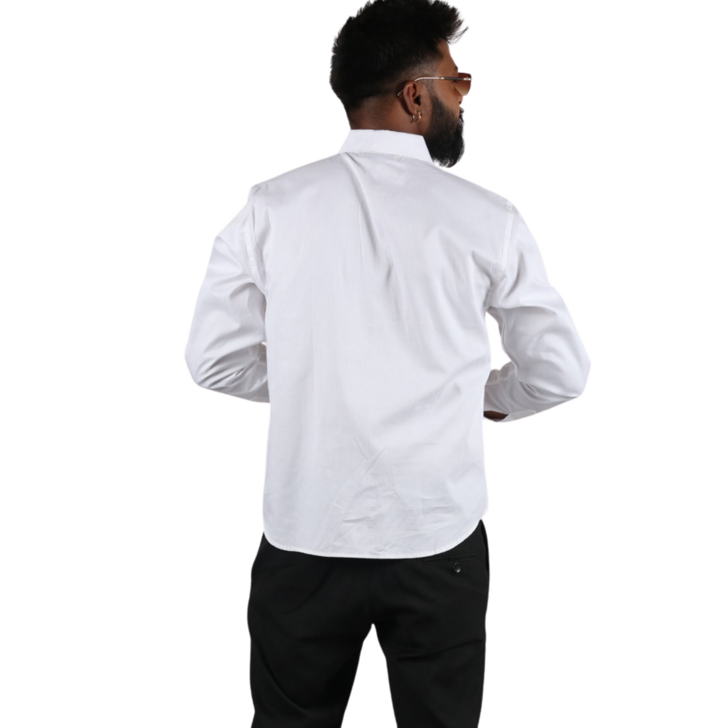 Pure White Cotton Classic Men Shirt