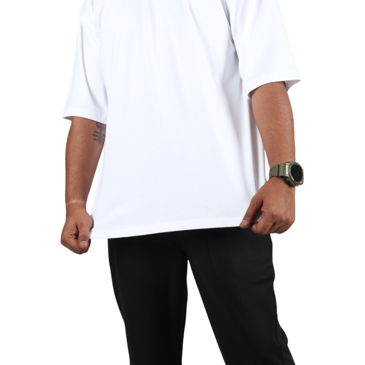 Cloud White Drop Shoulder Men T-Shirt