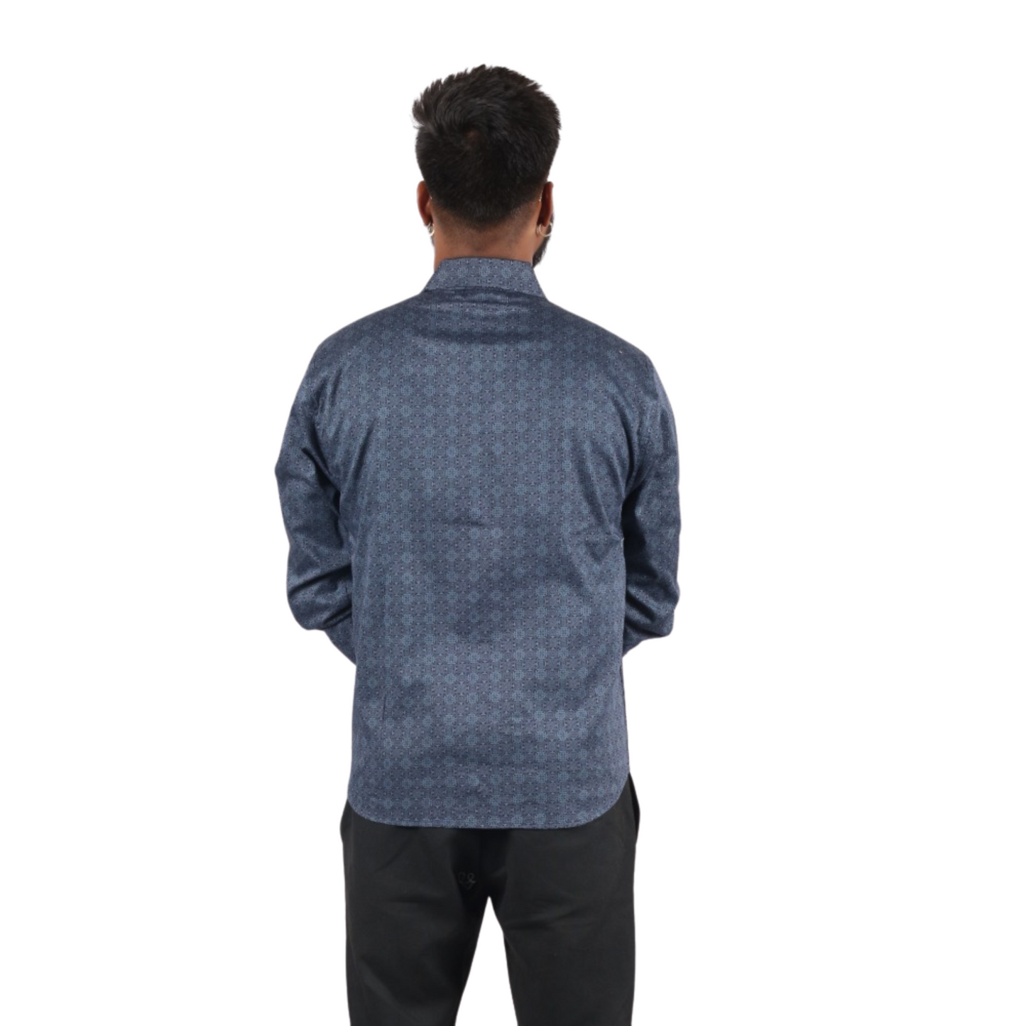 Bluebird Serenade Square Digital Print Cotton Men Shirt