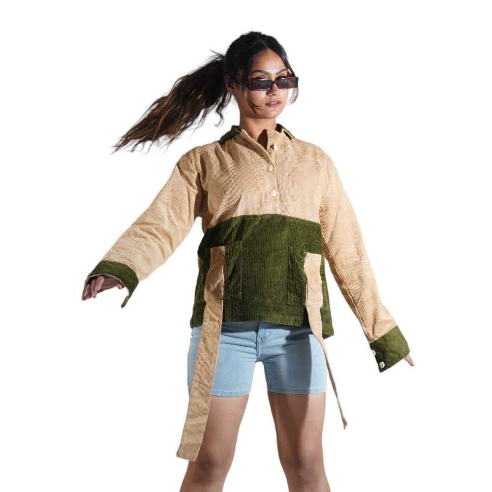 Sculpt Trendy Multicolor Front Belt Women's Shirt