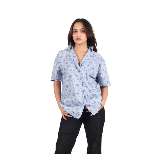Lavender Flower Print Shirt
