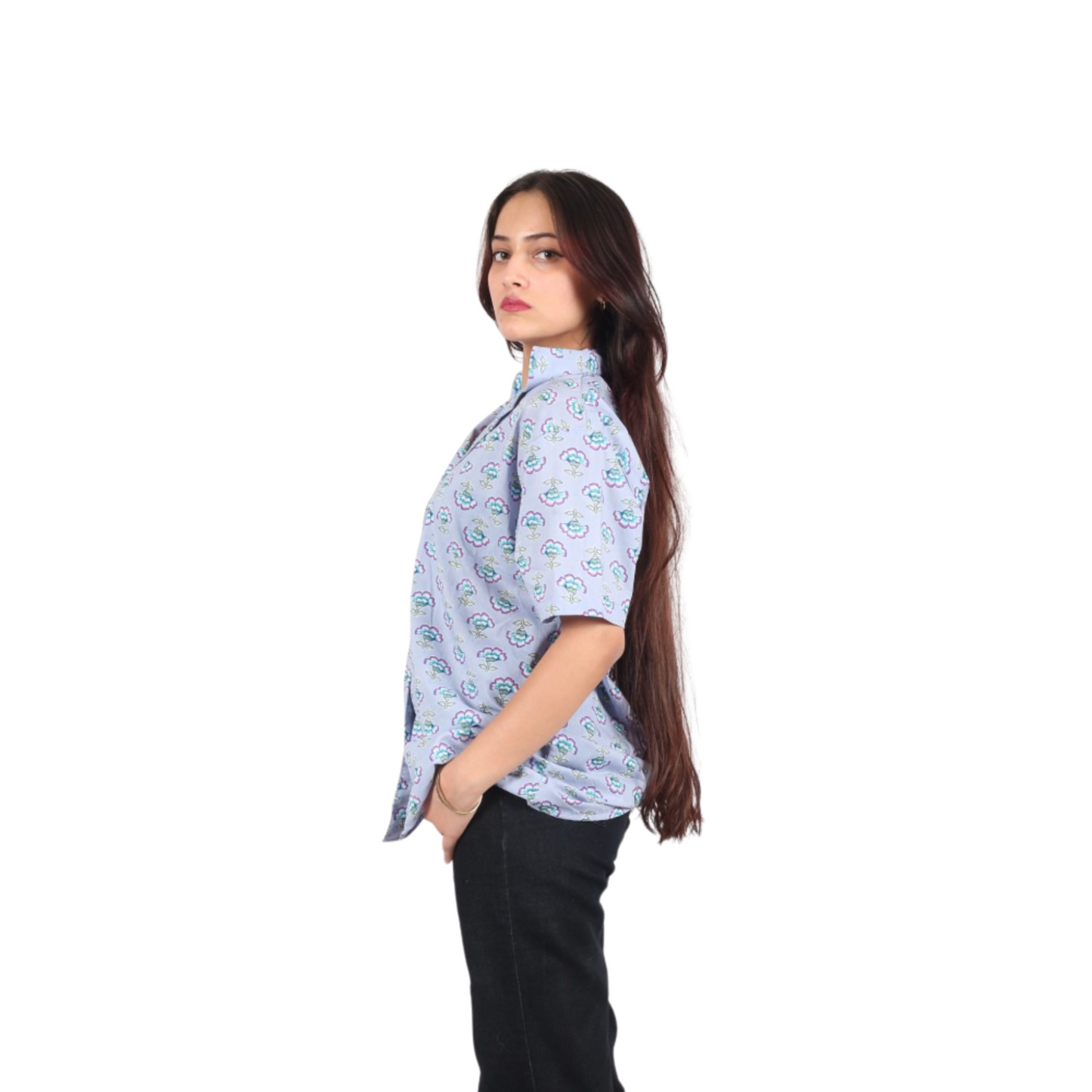 Lavender Flower Print Shirt