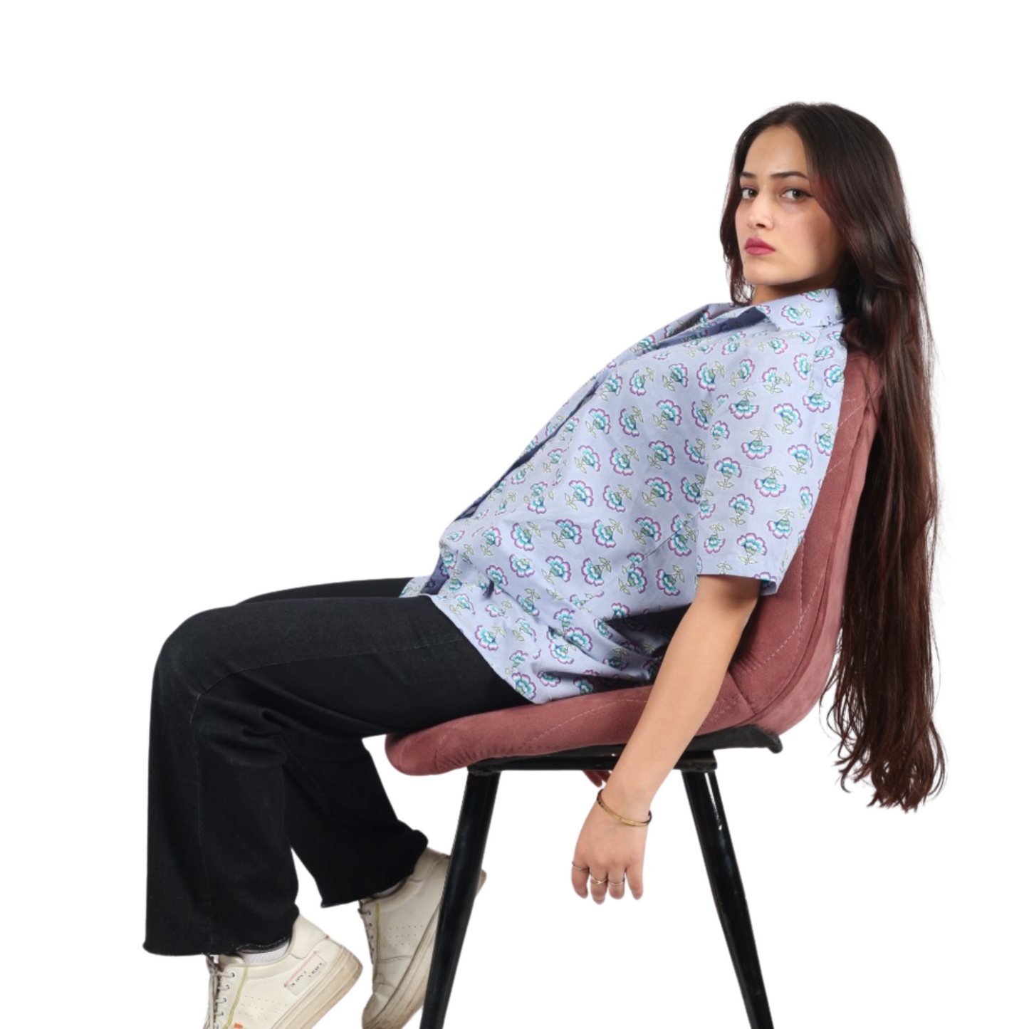 Lavender Flower Print Shirt