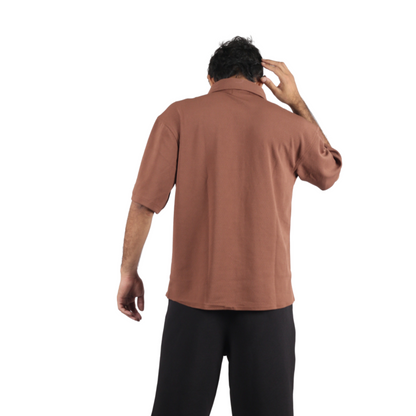 Valmora – Textured Brown Men Shirt