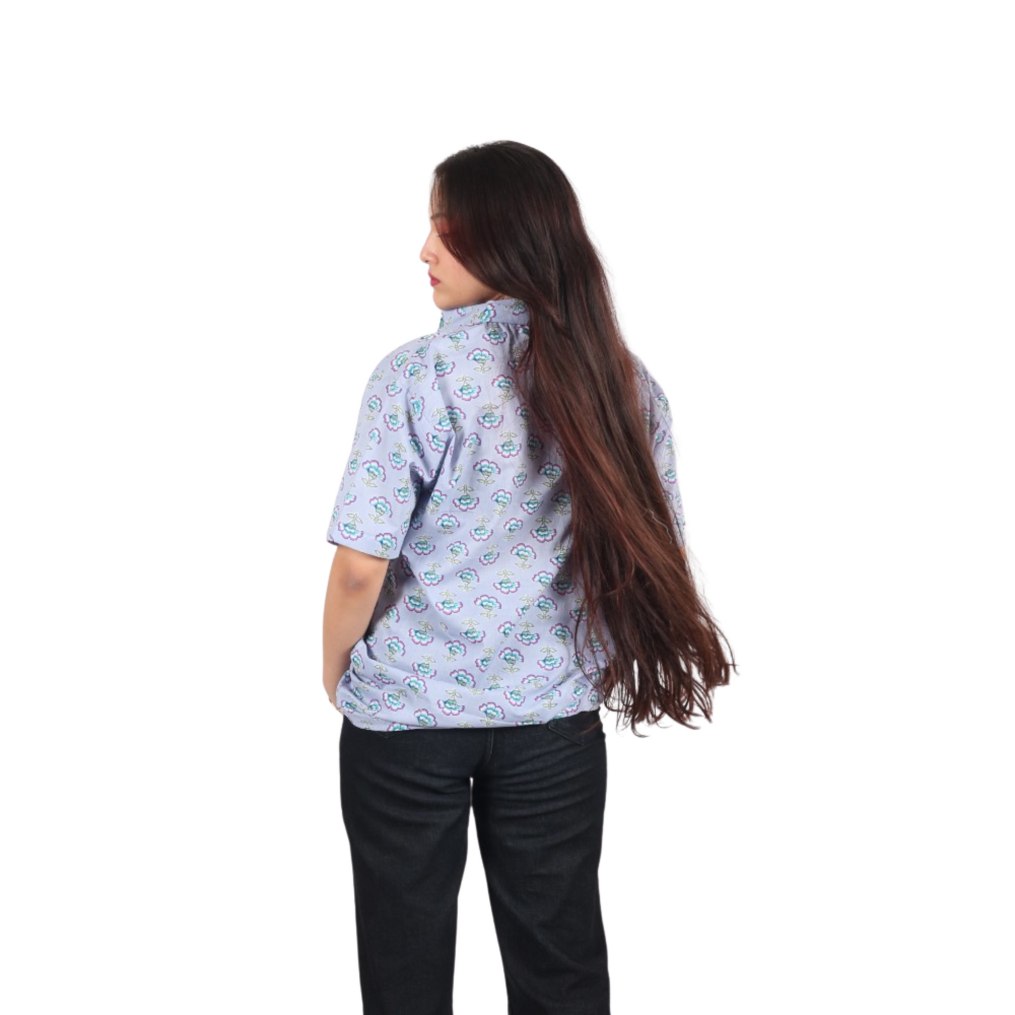 Lavender Flower Print Shirt