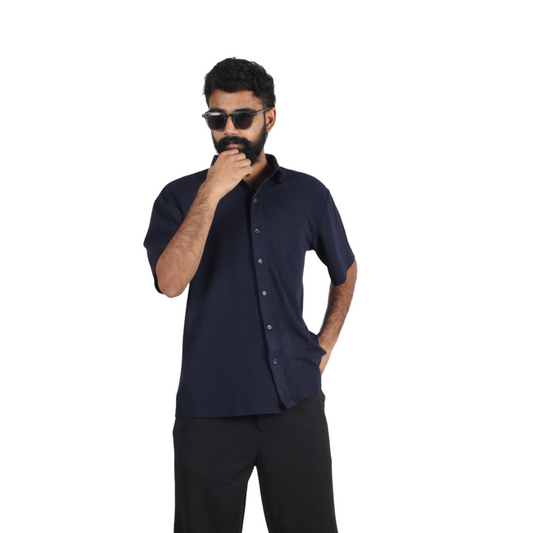 Valazure – Textured Blue Men Shirt