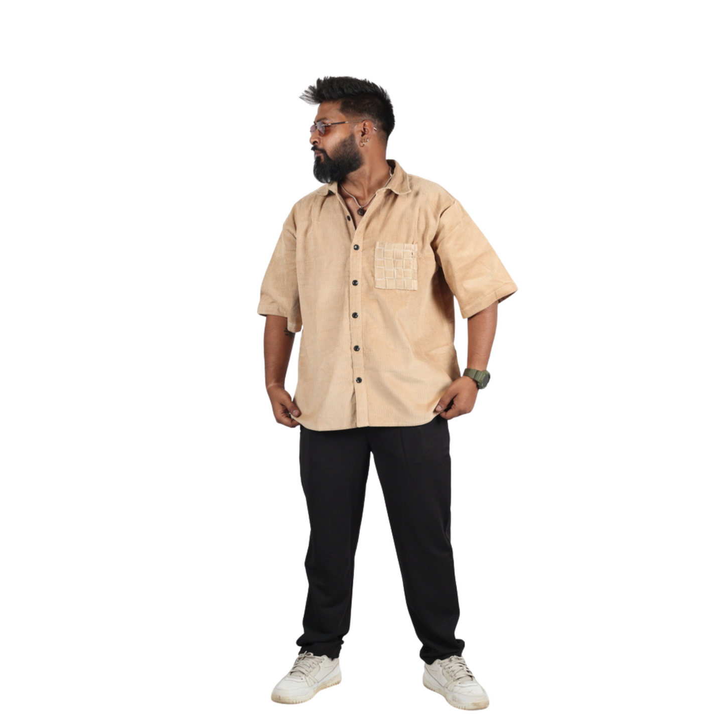 Hypebeast Beige Men Shirt