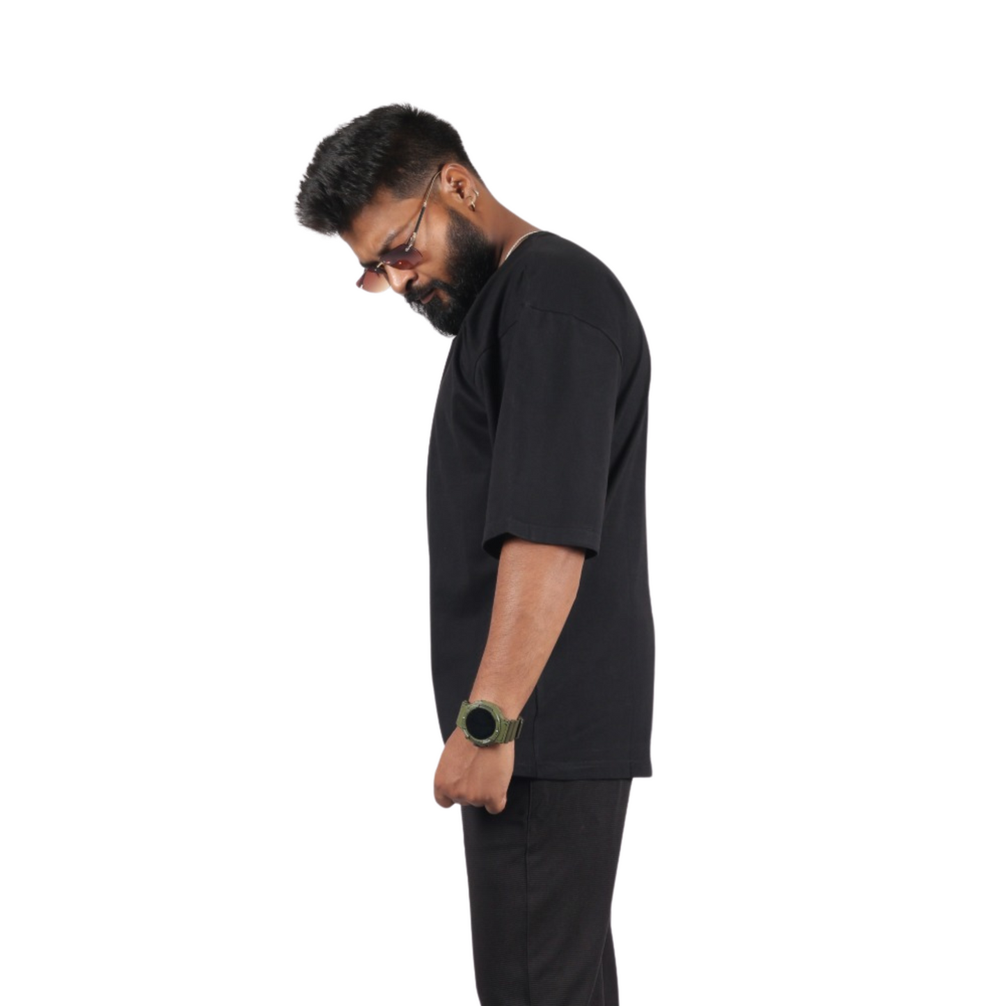 Black Drop Shoulder Tee