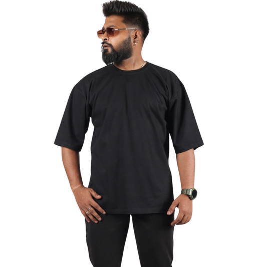 Black Drop Shoulder Tee