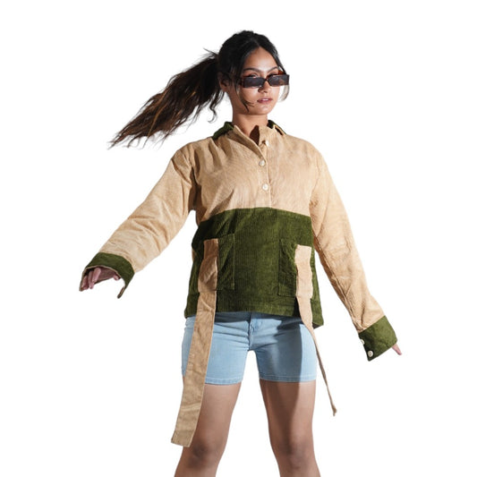 Sculpt Trendy Multicolor Front Belt Women's Shirt