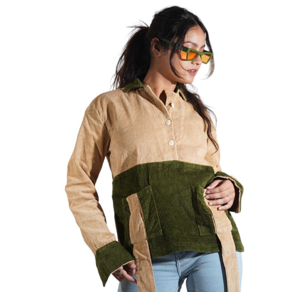 Sculpt Trendy Multicolor Front Belt Women's Shirt