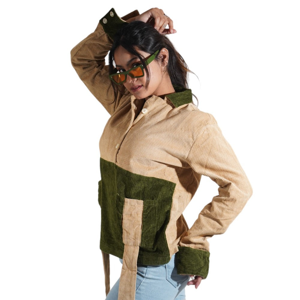 Sculpt Trendy Multicolor Front Belt Women's Shirt