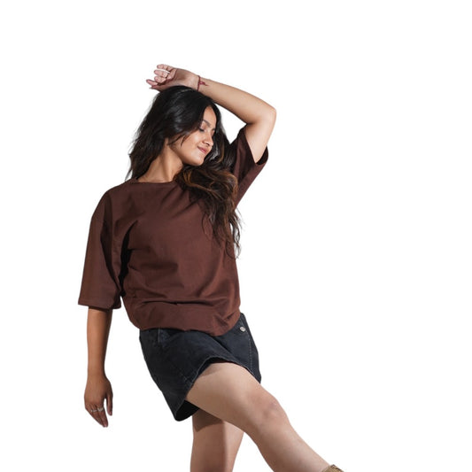 Coffee Bean Drop Shoulder Women's T-Shirt