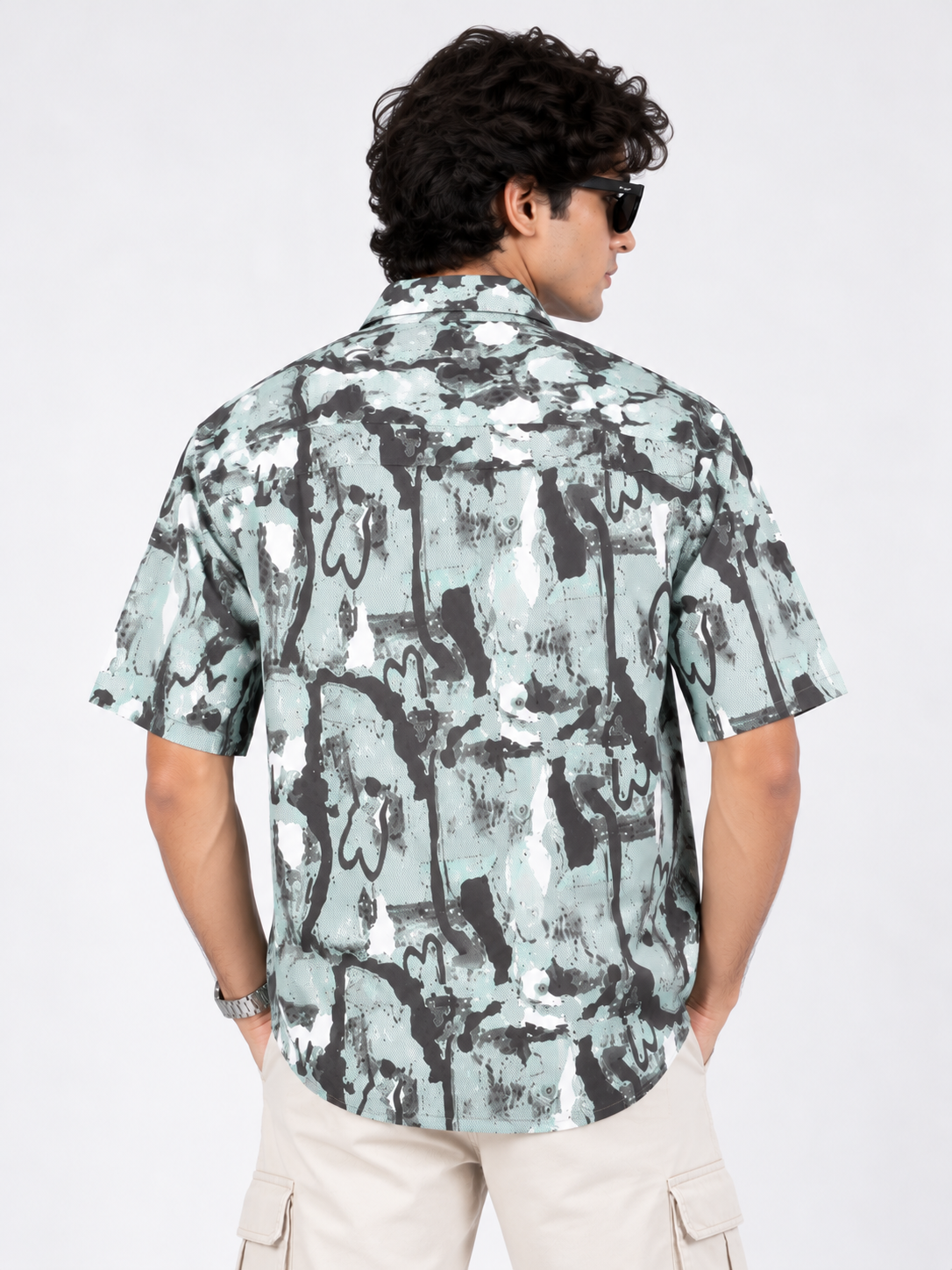 Street Pulse Abstract Printed Drop Shoulder Men Shirts