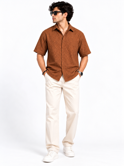 Cinder Edge Rust Brown Popcorn Men Shirts