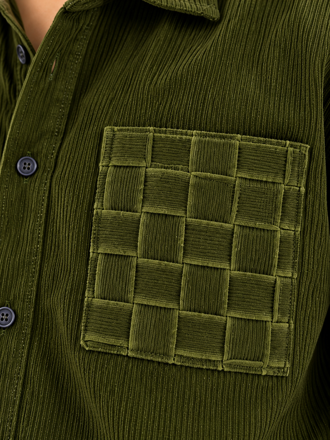 Olive Charm Corduroy Men Shirts