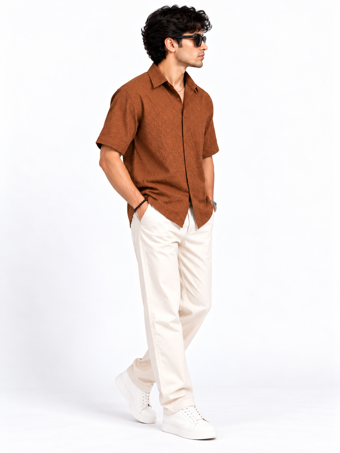 Cinder Edge Rust Brown Popcorn Men Shirts