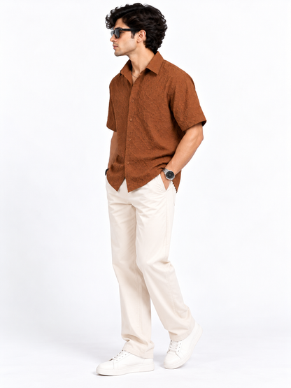 Cinder Edge Rust Brown Popcorn Men Shirts