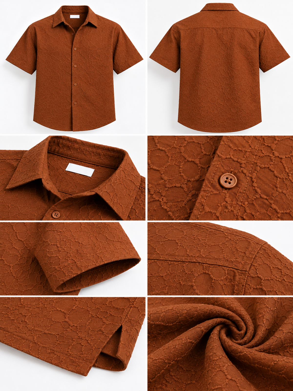 Cinder Edge Rust Brown Popcorn Men Shirts